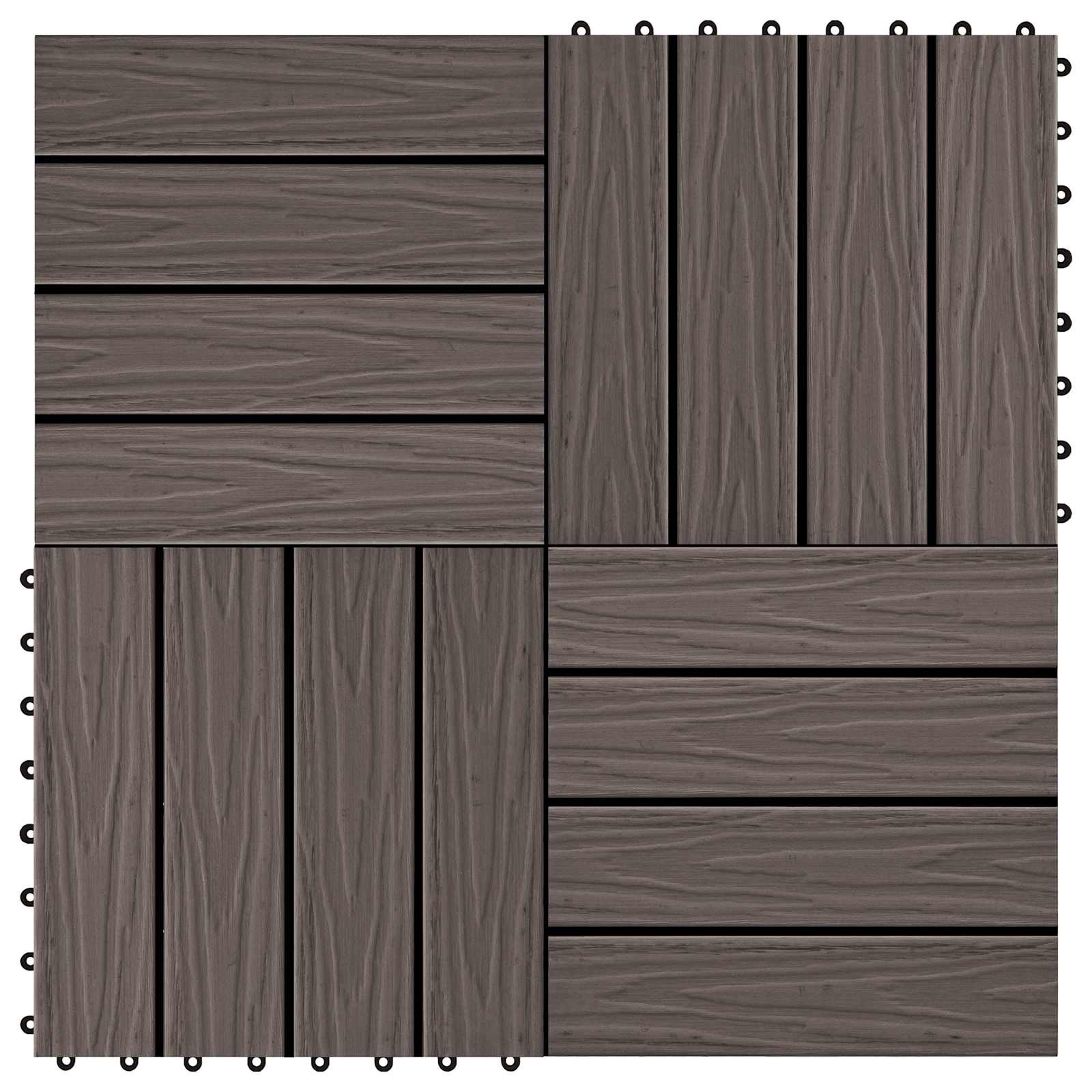 Tla za teraso 3D dizajn 11 pcs Temno rjava 30 x 30 cm WPC - slika 5