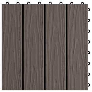 Dlažba na terasu 11 pcs Tmavě hnědá 30 x 30 cm Dřevoplast - obrázek 6