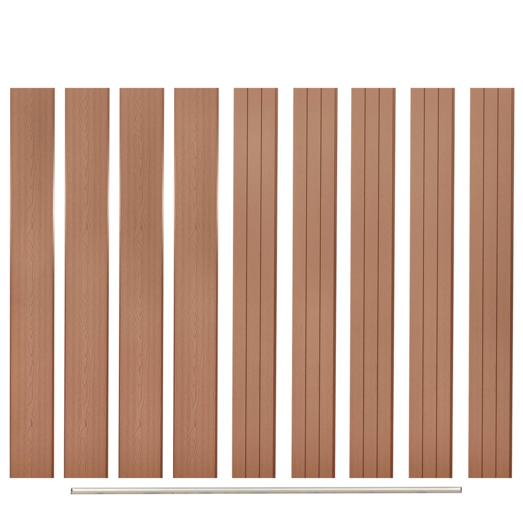 Náhradní plotové desky 9 ks WPC 170 cm hnědé
