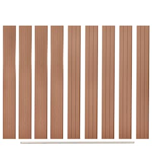 Nadomestne ograjne plošče 9 kosov WPC 170 cm rjave