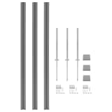 vidaXL Elementi per Pali da Recinzione in WPC 3 pz 185 cm Grigio