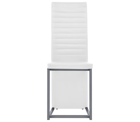 vidaXL Valgomojo kėdės, 2vnt., baltos spalvos, dirbtinė oda