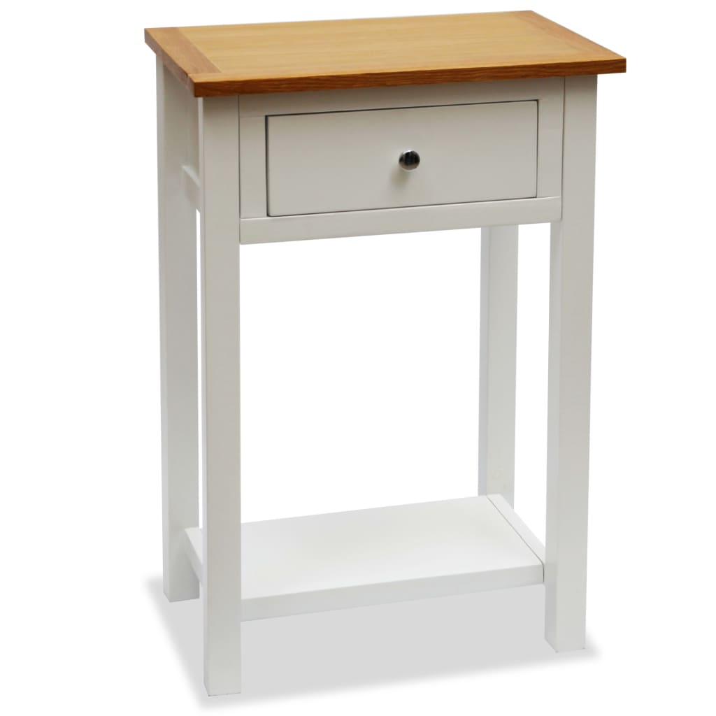 Image of vidaXL End Table 50x32x75 cm Solid Oak Wood