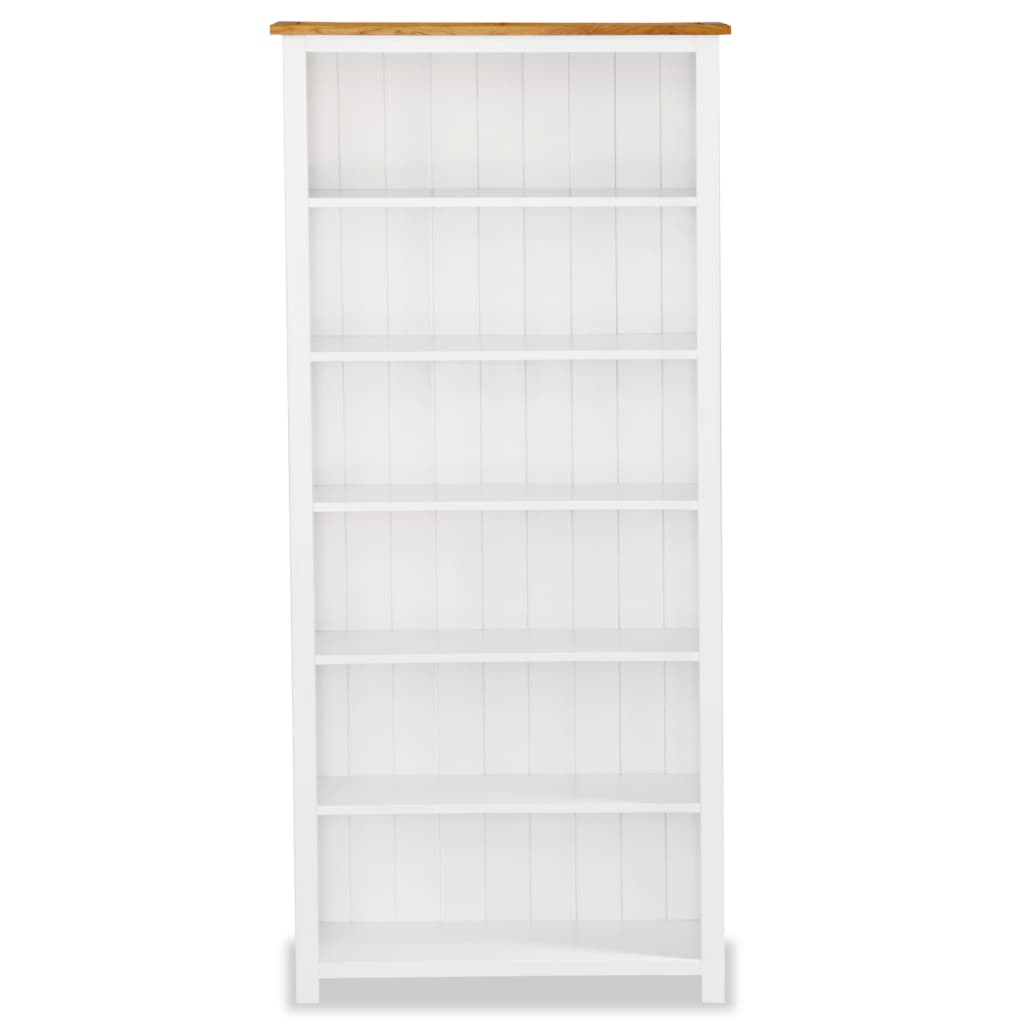 vidaXL 6-Tier Bookcase 31.5"x9.1"x70.9" Solid Oak Wood