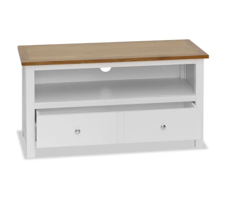 vidaXL TV spintelė, 90x35x48cm, ąžuolo medienos masyvas