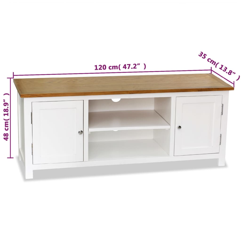 TV Stand TV Unit Sideboard Home TV Console Media Unit Solid Oak Wood vidaXL