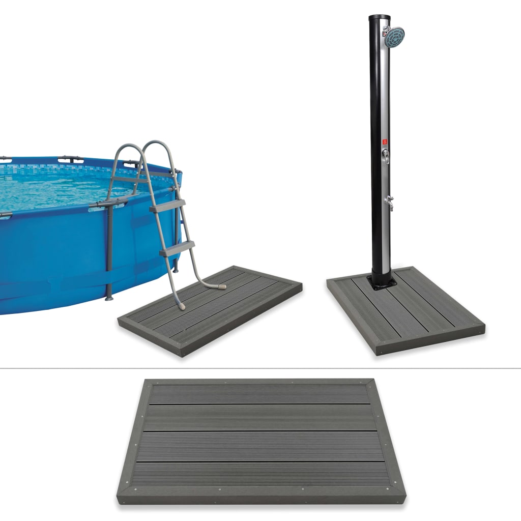 vidaXL Element de podea pentru duș solar sau scară piscină, WPC