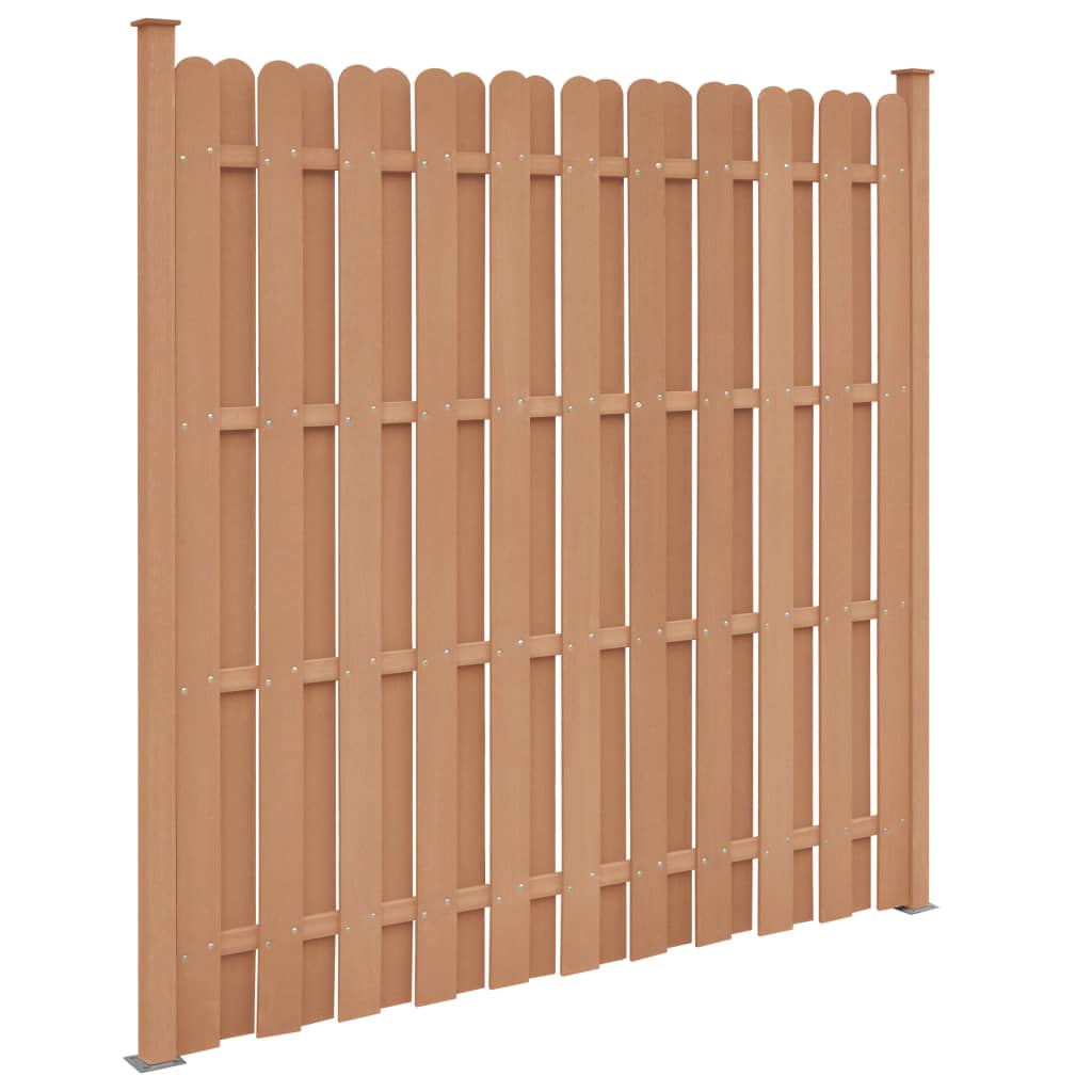 vidaXL Fence Panel with 2 Posts WPC 180x180 cm Brown