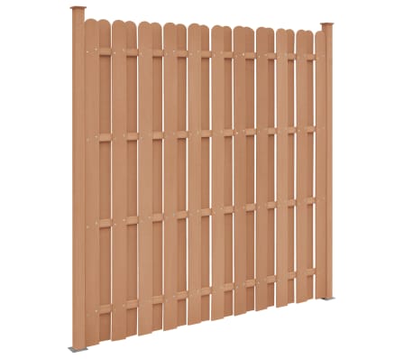 vidaXL Panel ogrodzeniowy z 2 słupkami, WPC, 180x180 cm, brązowy