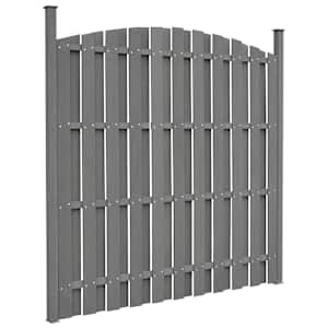 vidaXL Tvoros plok&scaron;tė su 2 stulpais, pilka, 180x(165-180)cm, WPC