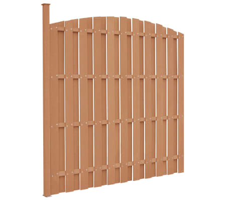 vidaXL Tvoros plok&scaron;tė su stulpu, ruda, 180x(165-180)cm, WPC