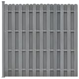vidaXL Panneau de clôture avec 1 poteau WPC 180x180 cm Gris