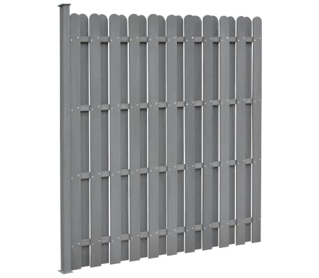 vidaXL Fence Panel with 1 Post WPC 180x180 cm Grey