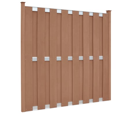 vidaXL Schuttingpaneel met 2 palen 180x180 cm HKC bruin