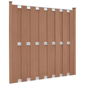 vidaXL Schuttingpaneel met 2 palen 180x180 cm HKC bruin