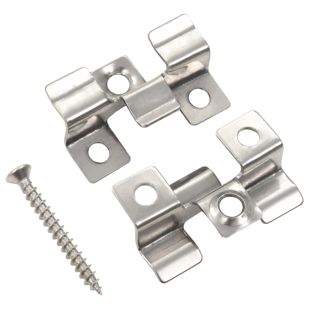 vidaXL 100 Stk. Deckclips mit 200 Schrauben Edelstahl