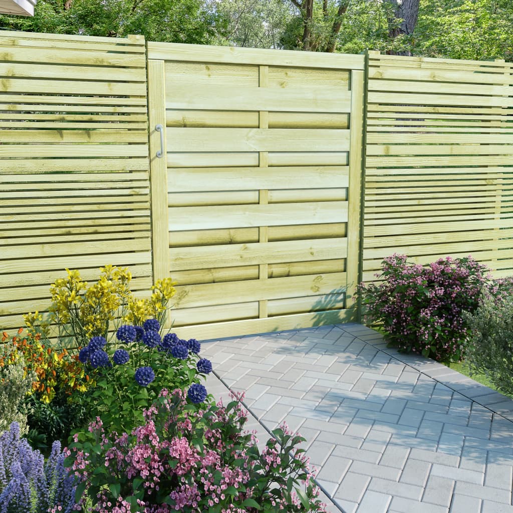 vidaXL Poartă de grădină, verde, 100 x 125 cm, lemn de pin tratat vidaXL