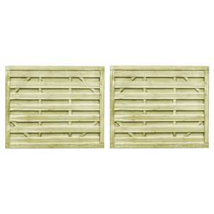 vidaXL Sodo vartai, 2vnt., žali, 150x125cm, impregnuota pu&scaron;ies mediena
