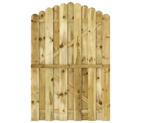 Details About Vidaxl Garden Gate Fsc Impregnated Pinewood 100x150cm Arched Design Fence Door