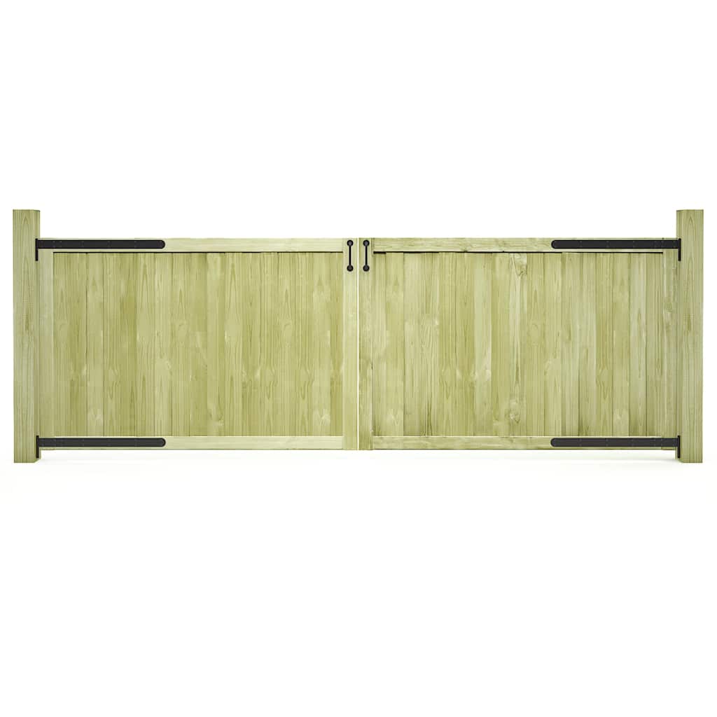 vidaXL Zahradní brána 2křídlá impregnovaná borovice 300 x 100 cm