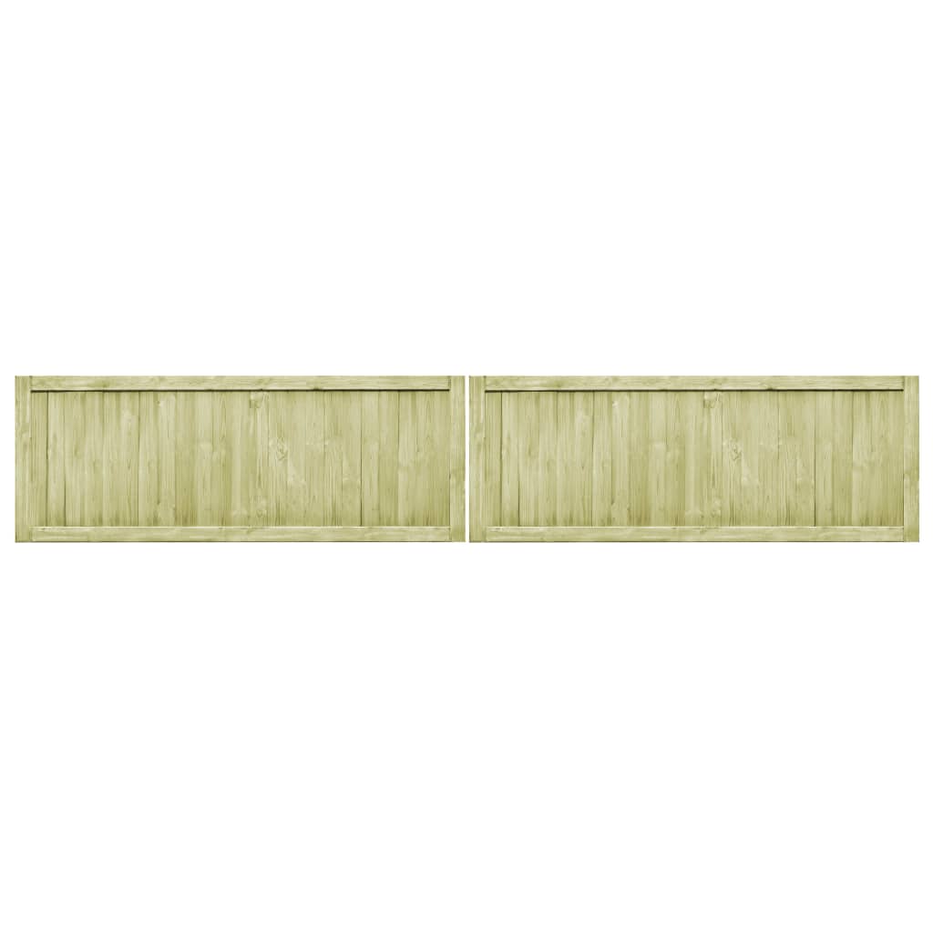 vidaXL Furtki ogrodowe, 2 szt., impregnowane drewno, 400 x 75 cm