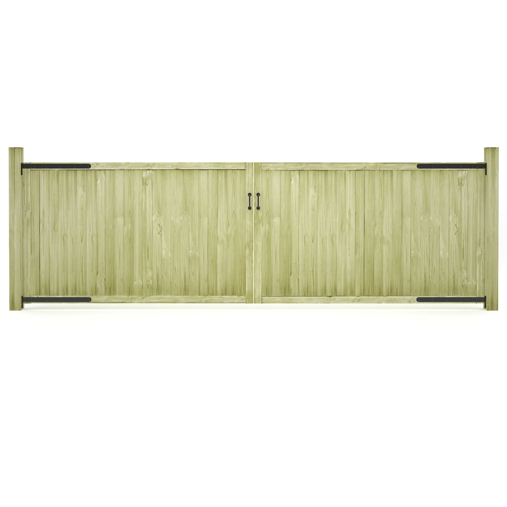 vidaXL Porți de grădină, 2 buc., 400 x 125 cm, lemn de pin tratat