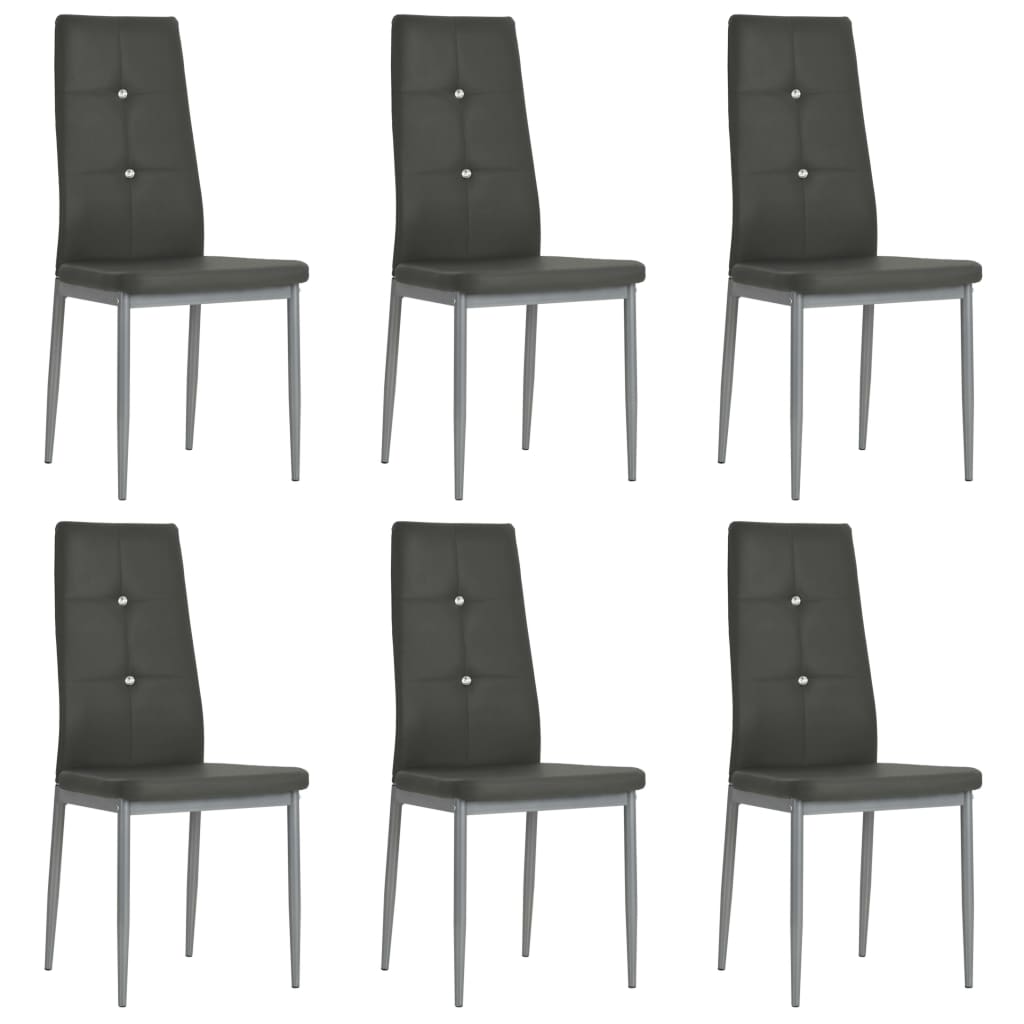 Jídelní židle 6 ks šedé umělá kůže