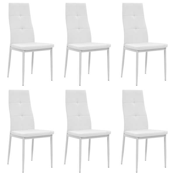 vidaXL s&ouml;&ouml;gitoolid 6 tk, valge, kunstnahk