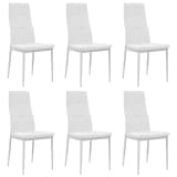 vidaXL Matstolar 6 st konstläder 43x43,5x96 cm vit