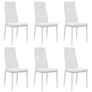 Jedilni stoli 6 kosov belo umetno usnje