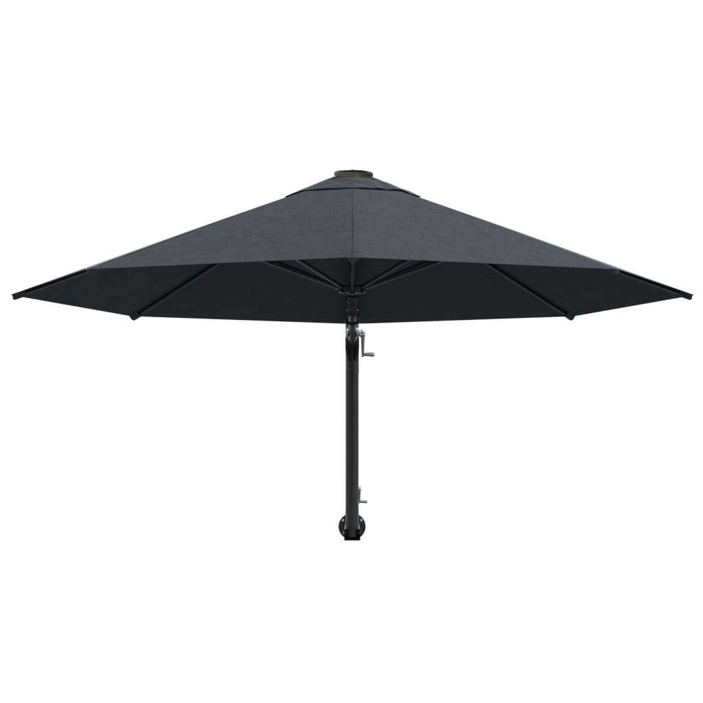 Umbrelă soare, montaj pe perete, stâlp metal, 300 cm, antracit