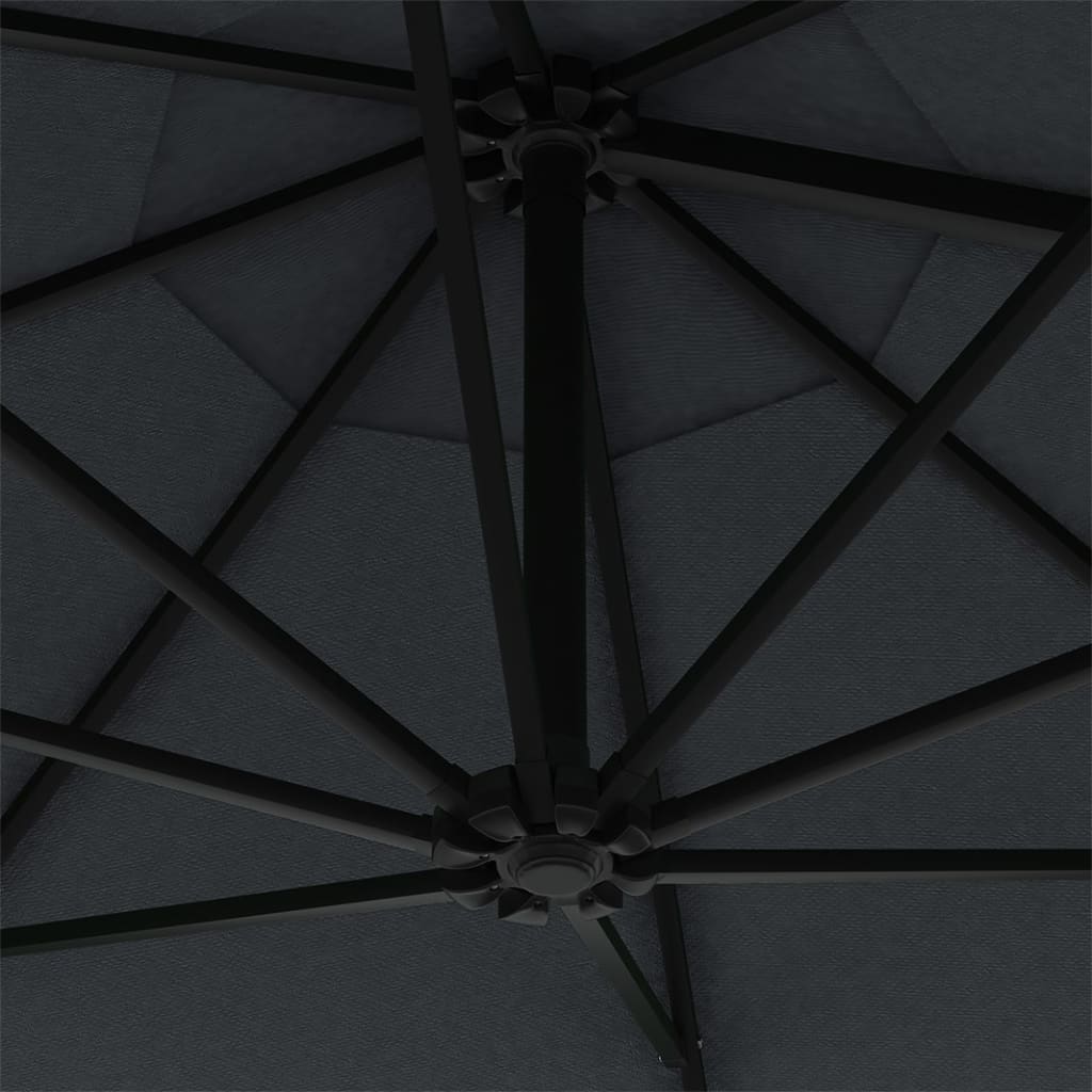 Antracitszürke falra szerelhető napernyő fémrúddal 300 cm 