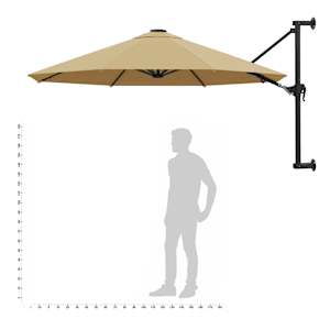 Nástěnný slunečník s kovovou tyčí 300 cm barva taupe - obrázek 9