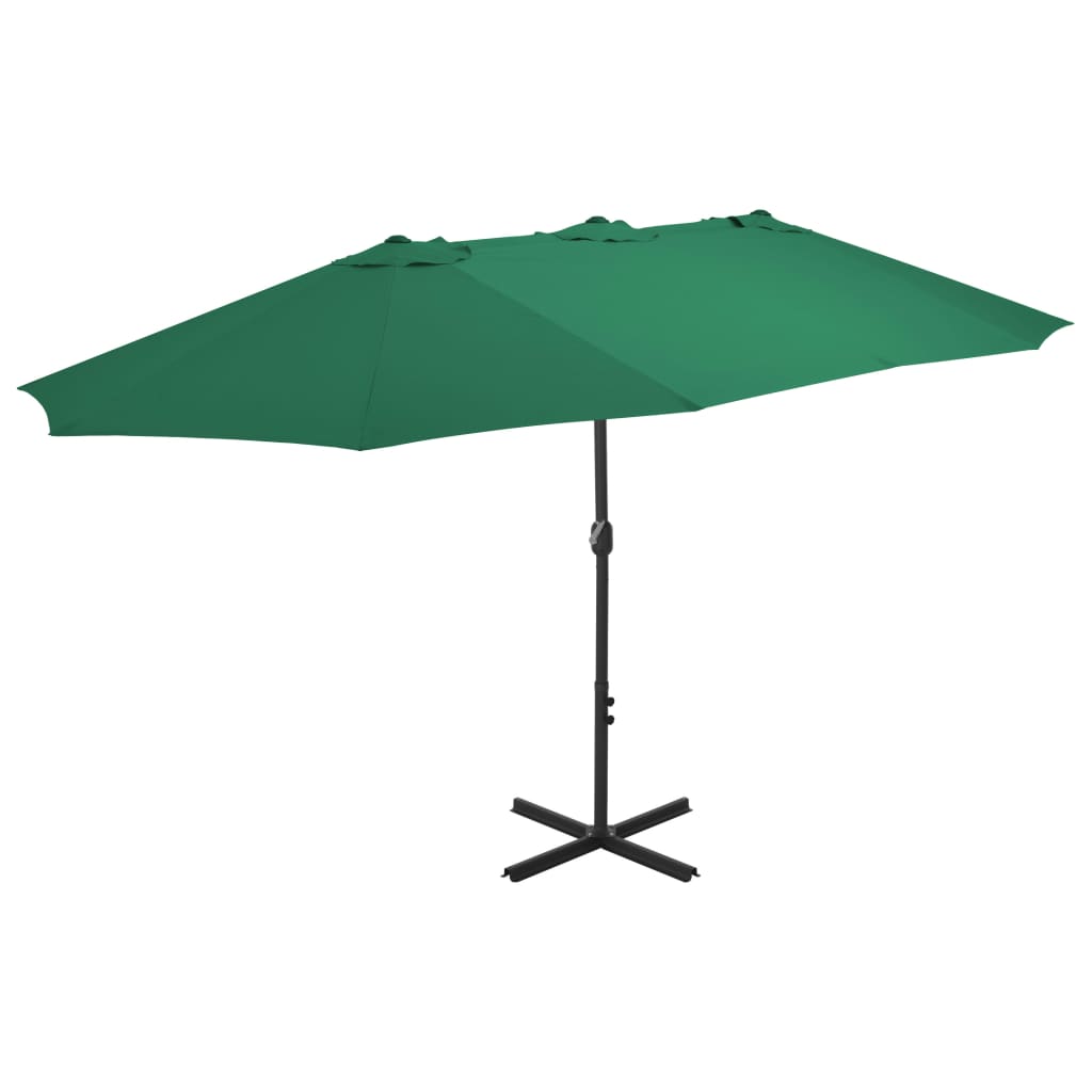 vidaXL udendørs parasol med aluminiumsstang 460 x 270 cm grøn