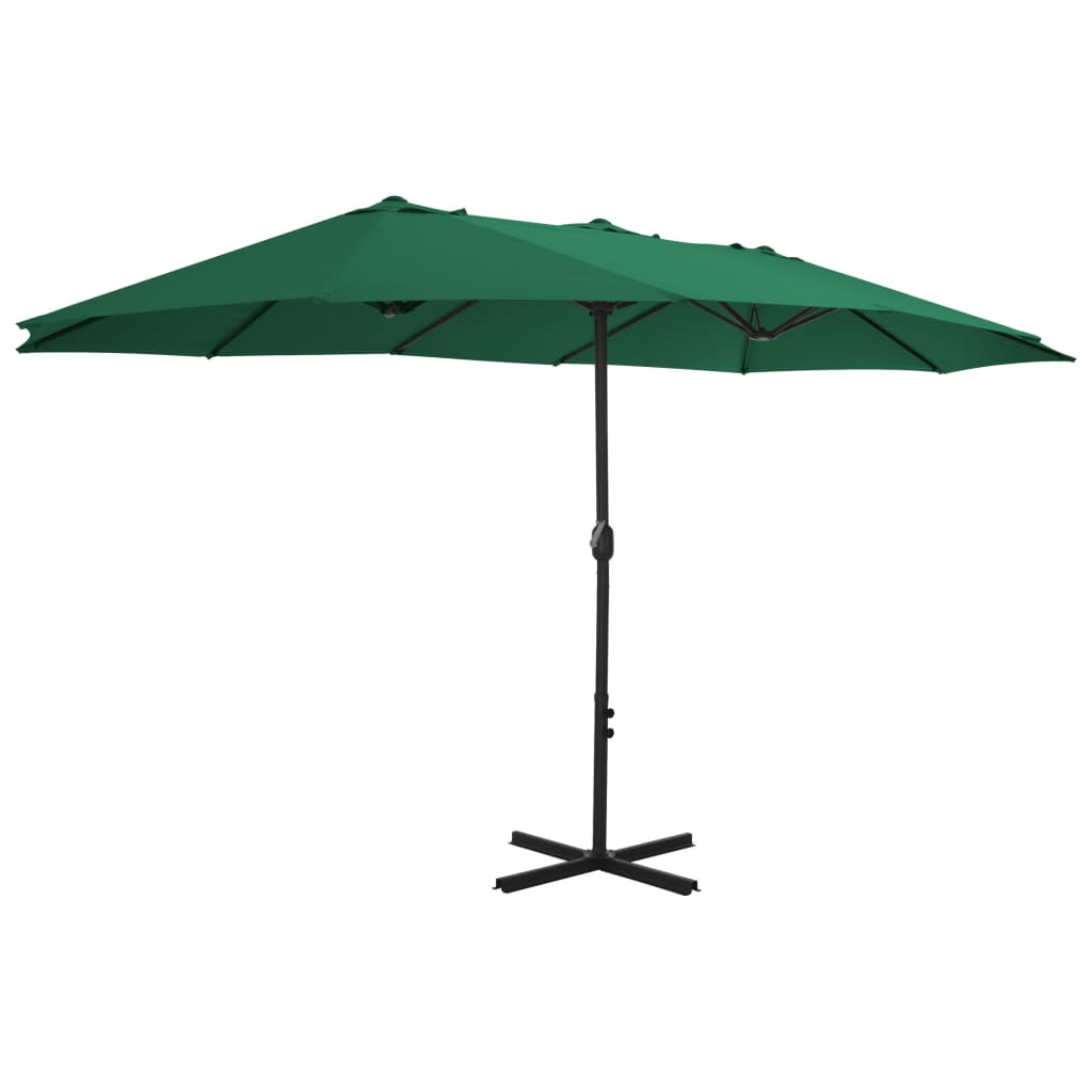 vidaXL Tuinparasol met aluminium paal 460x270 cm groen