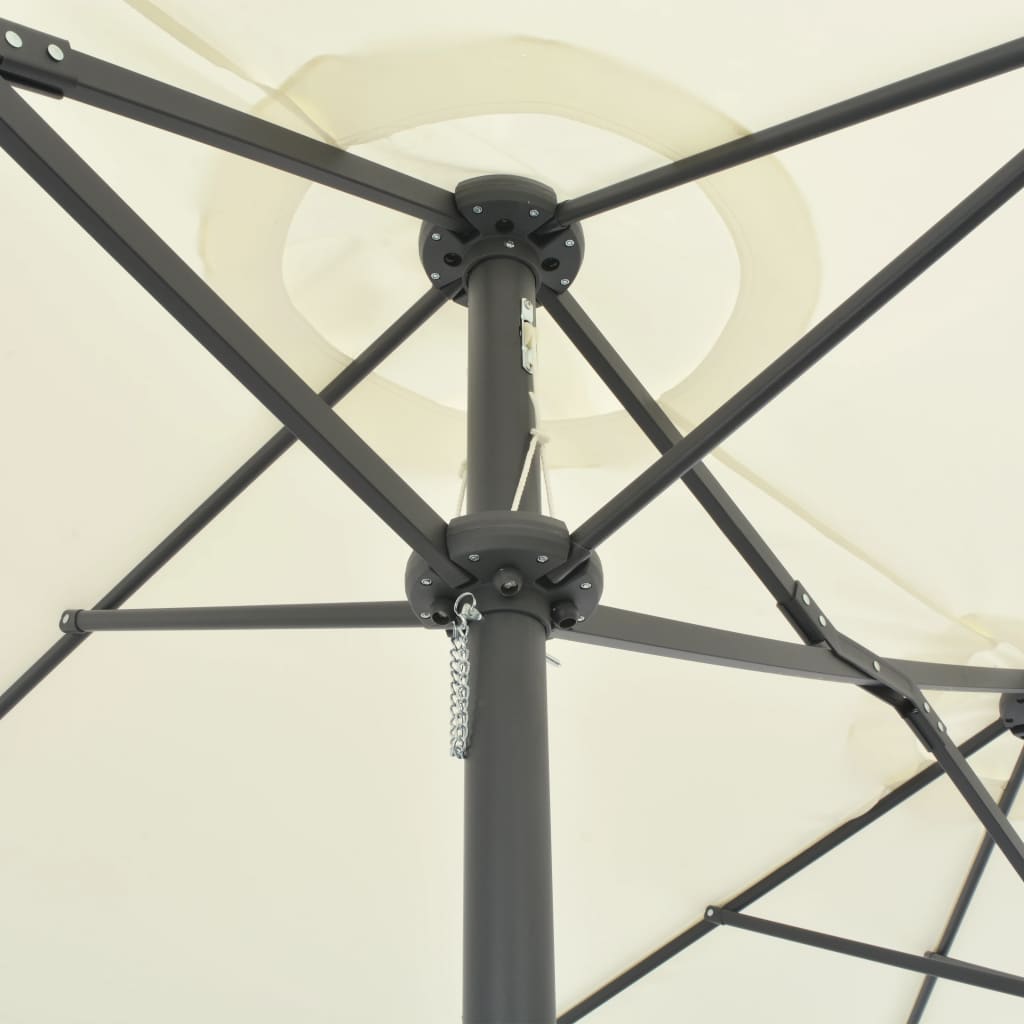 Homokszínű kültéri napernyő alumíniumrúddal 460 x 270 cm 