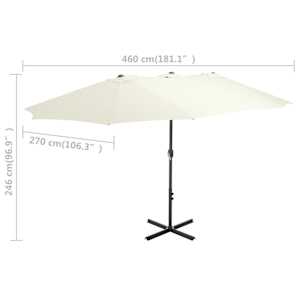 Zahradní slunečník s hliníkovou tyčí 460 x 270 cm pískový - obrázek 7