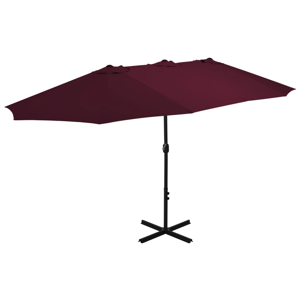 Sonnenschirm mit Aluminium-Mast 460 x 270 cm Bordeauxrot kaufen