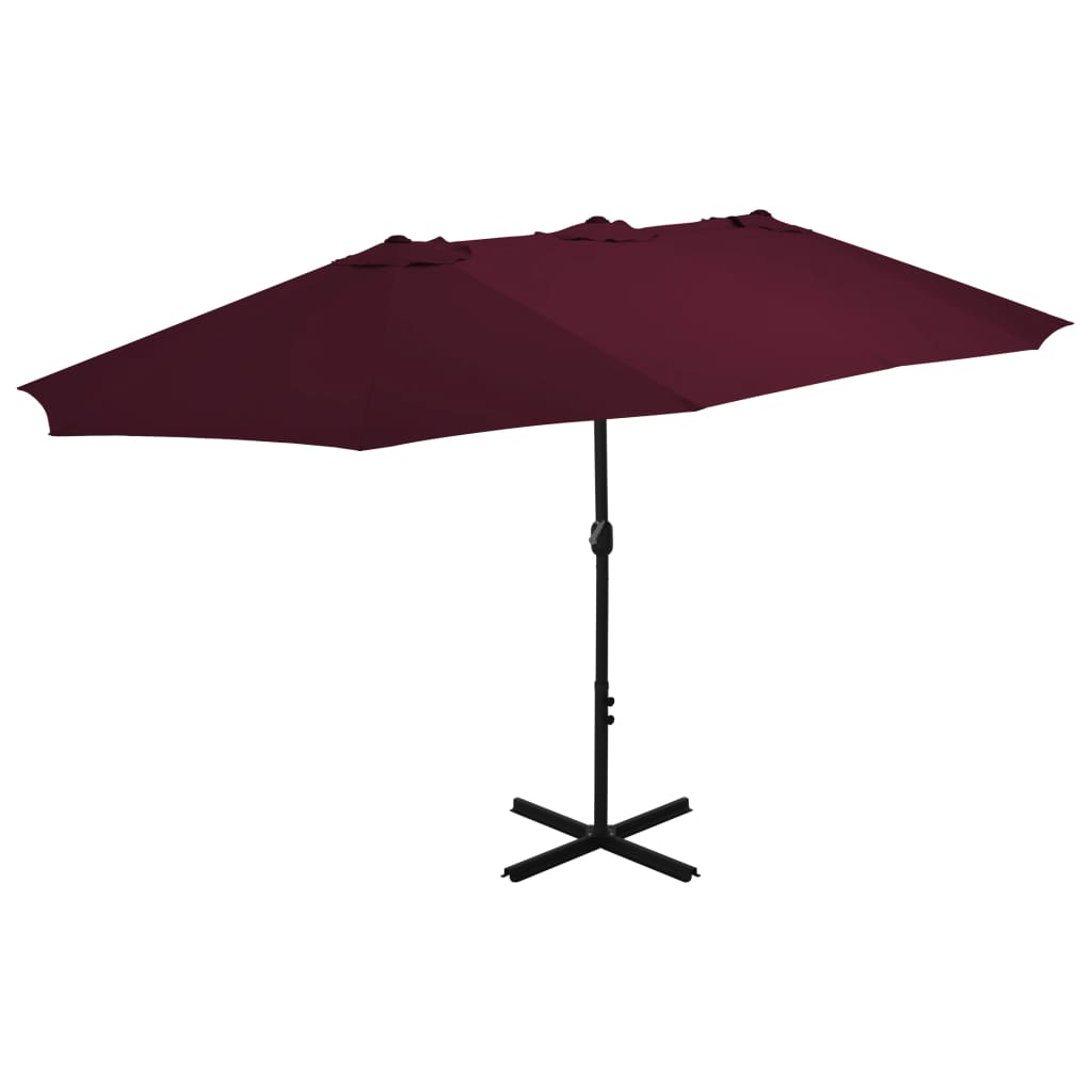 

vidaXL Outdoor Parasol with Aluminum Pole 181.1"x106.3" Bordeaux Red