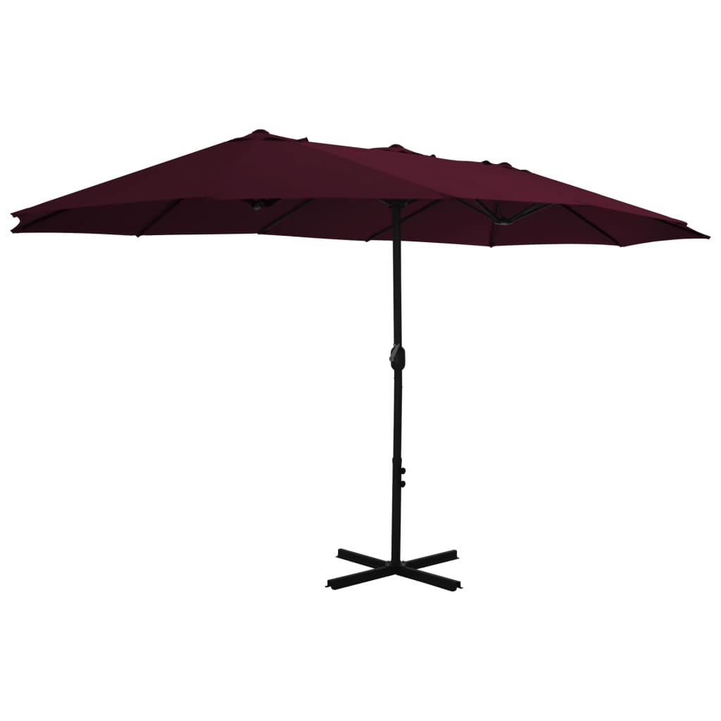 vidaXL Parasol met aluminium paal 460x270 cm bordeauxrood afbeelding