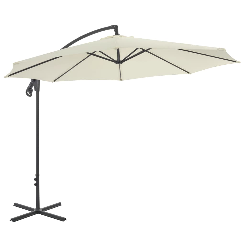 Image of vidaXL Cantilever Umbrella with Steel Pole 300 cm Sand