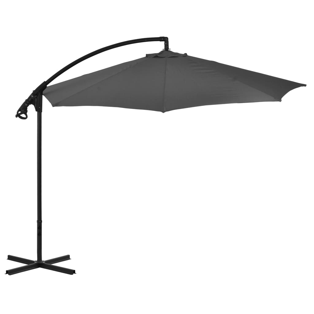 vidaXL Zweefparasol met stalen paal 300 cm antracietkleurig afbeelding