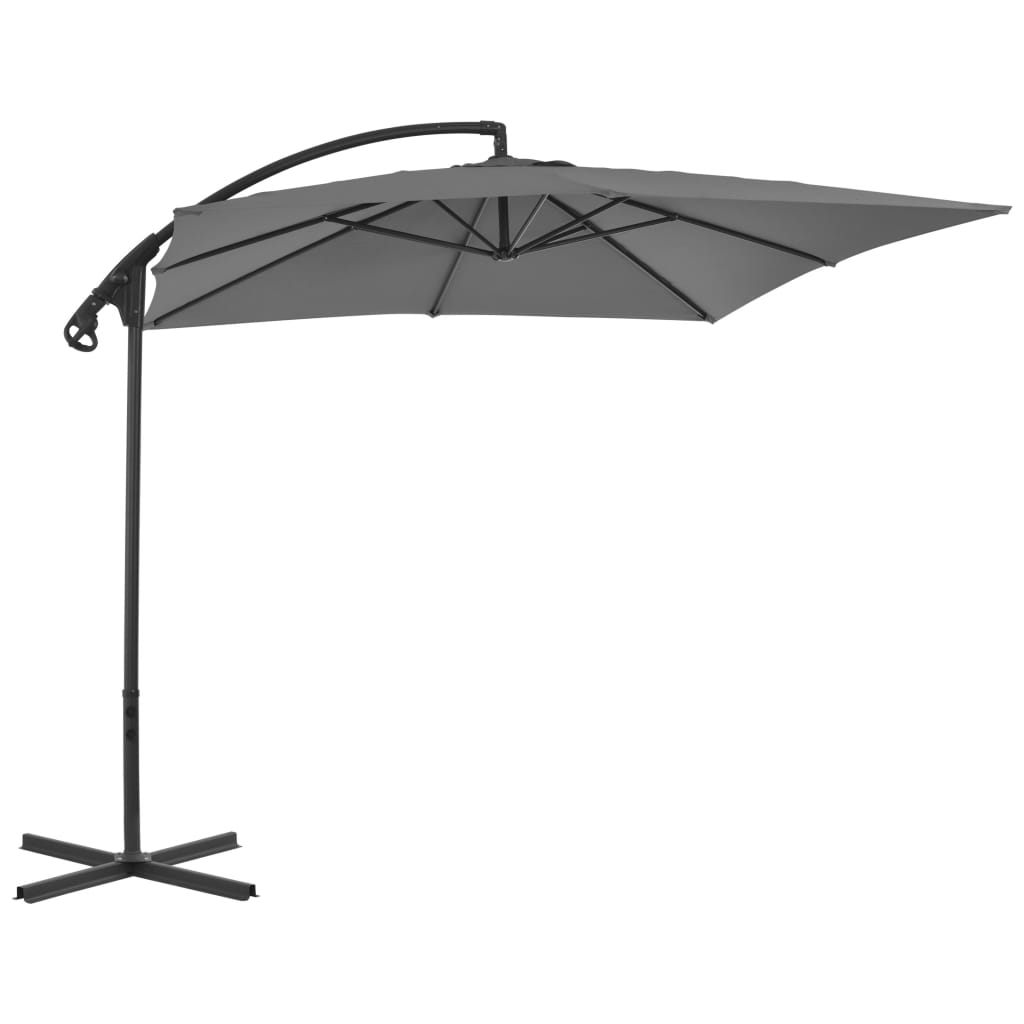 vidaXL Zweefparasol met stalen paal 250x250 cm antracietkleurig afbeelding