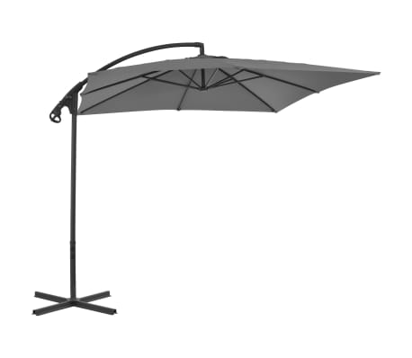 vidaXL カンチレバーガーデンパラソル スチールポール付 250&times;250 cm アントラシート