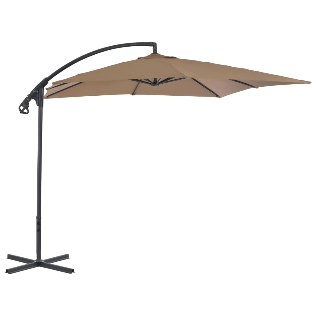 vidaXL Zweefparasol met stalen paal 250x250 cm taupe afbeelding
