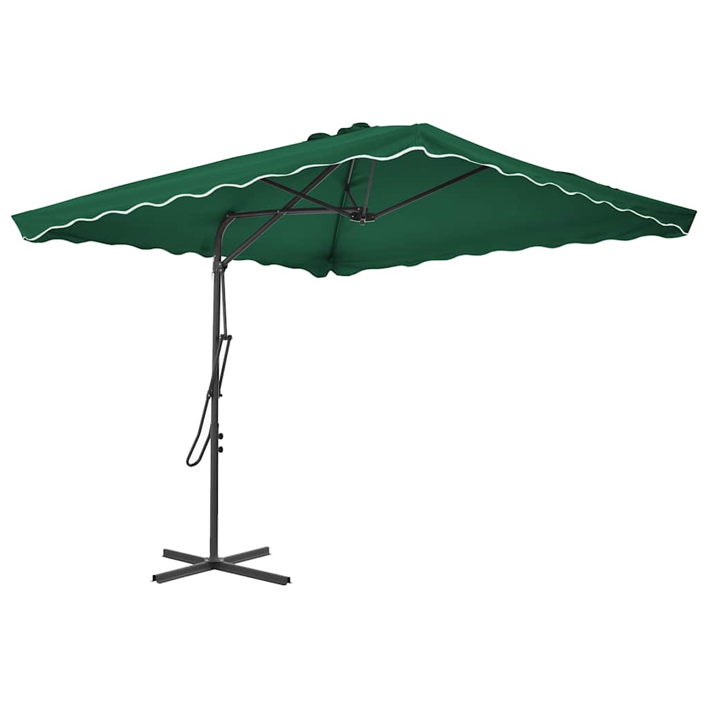 vidaXL Umbrelă de soare de exterior, stâlp din oțel, verde, 250x250 cm