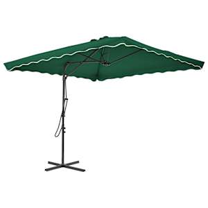 Zahradní slunečník s ocelovou tyčí 250 x 250 cm zelený - obrázek 1