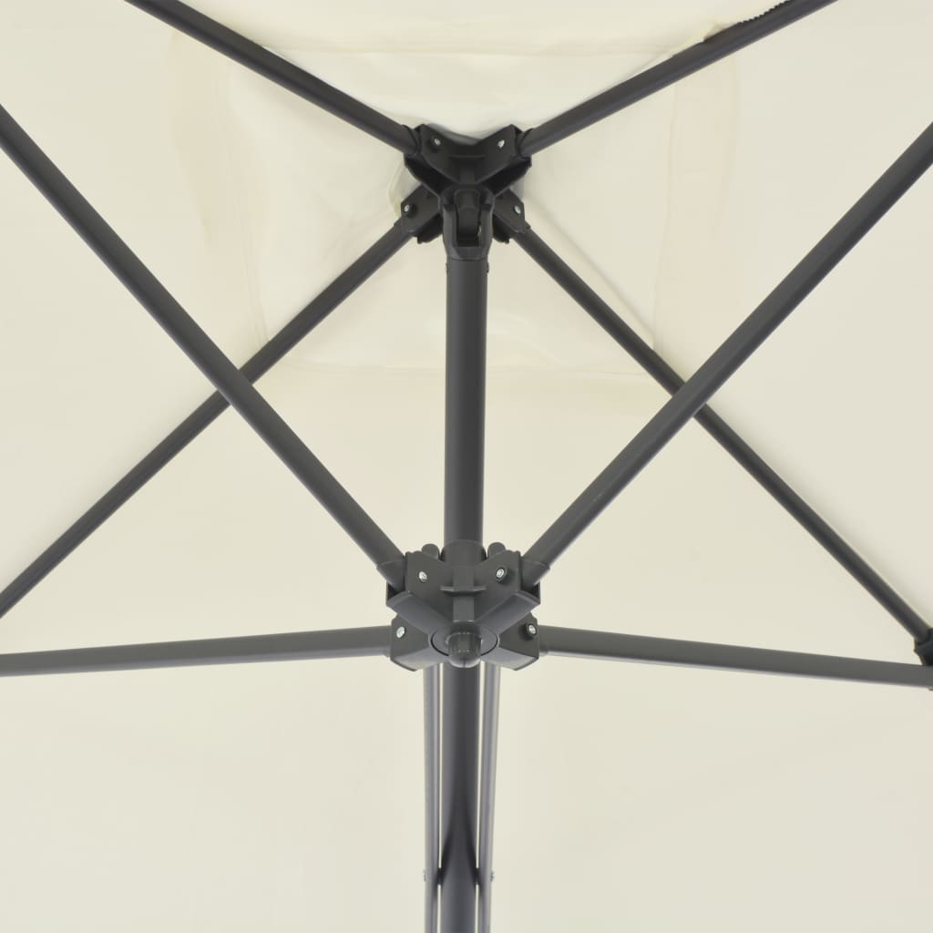 Homokszínű kültéri napernyő acélrúddal 250 x 250 cm 