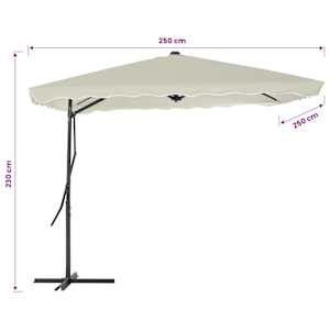 Zahradní slunečník s ocelovou tyčí 250 x 250 cm pískový - obrázek 5