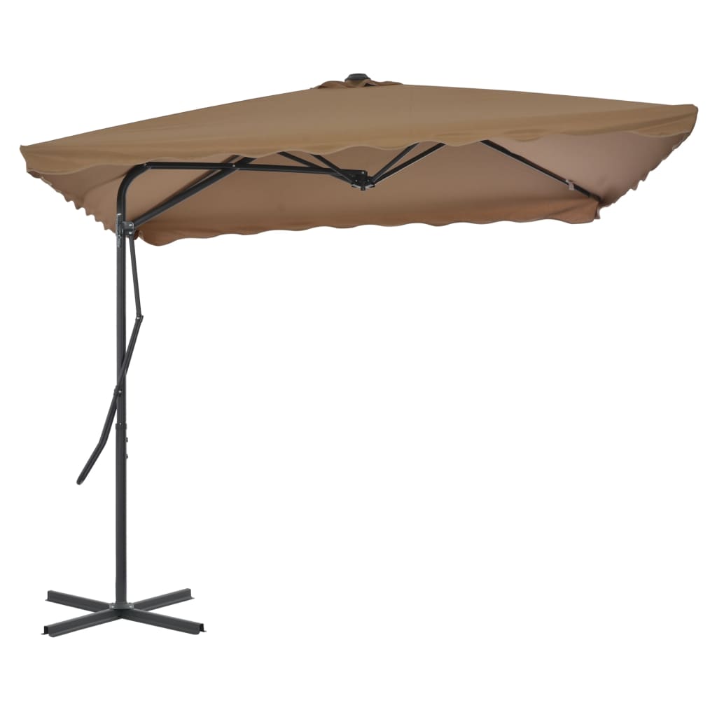 vidaXL Umbrelă soare de exterior, stâlp oțel, gri taupe, 250 x 250 cm